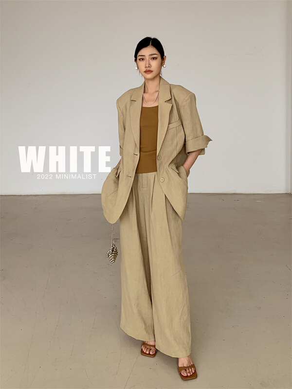 New in early summer! [white] simple retro suit w-75987# XYJ