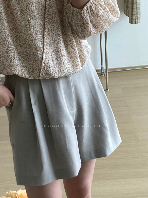 [moment with you] Korean slim casual five point trousers t0629-j# LSW