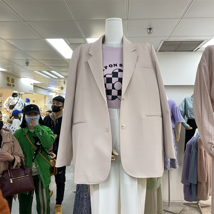 現貨!早春上新!【檸檬樹】休閒百搭純色明線西裝  66066#  XYY