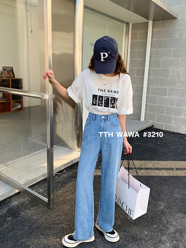 New year in early spring! [Wawa] Korean loose vertical straight jeans 3210# XYJ