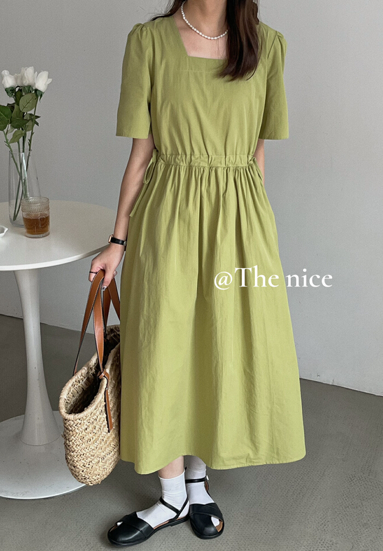 [the nice] slim and waist closing dress a6116# hjy