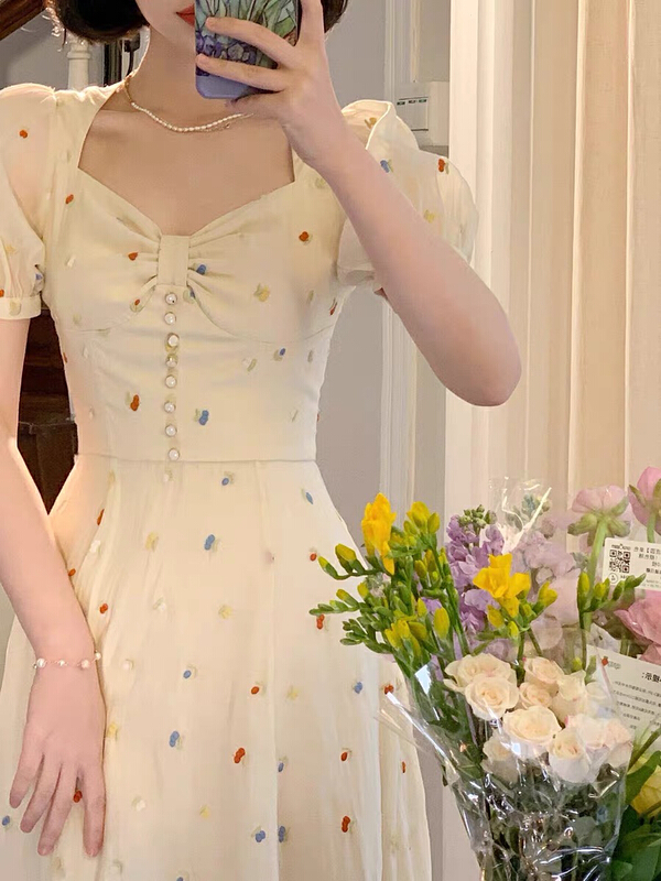 [JH] Xiaoxiang Lantern Sleeve embroidered dress 41537# PCZ