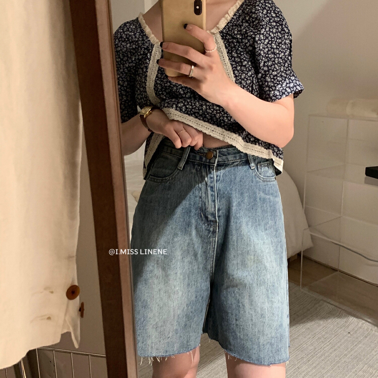 [Imiss] retro minority nostalgic thin denim shorts (shorts only) cx7957# LSW