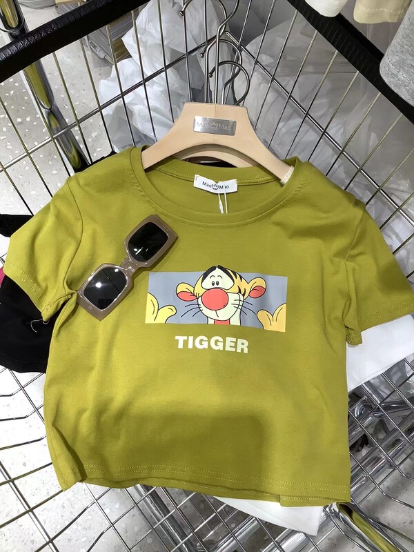 [Mao] round neck cartoon printed short sleeve T-shirt 5009# ll