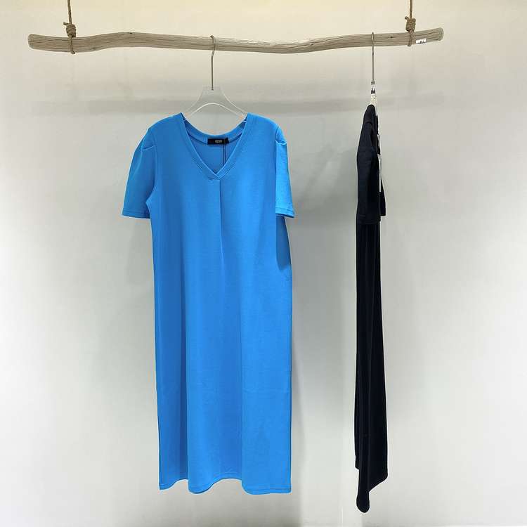 [just soso] simple solid color bubble sleeve textured dress 6967# CLS