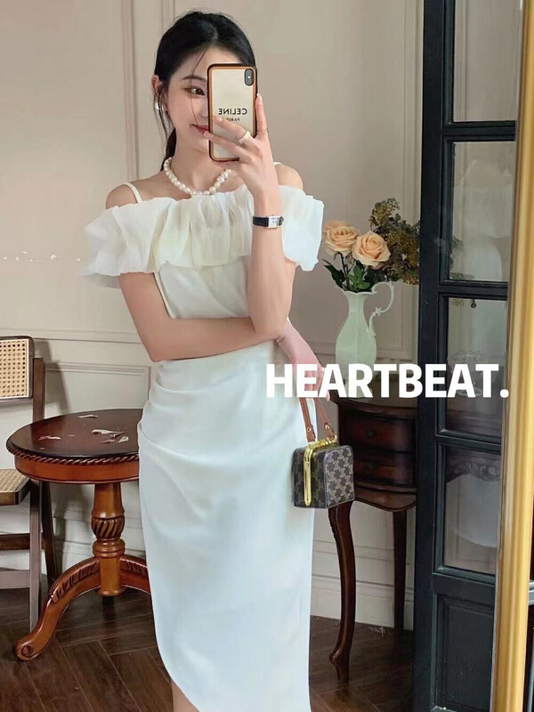 【HEARTBEAT】吊帶淑女氣質連衣裙  H4064#  L