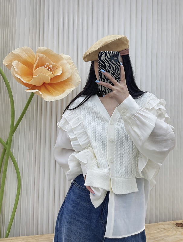 [CB] fungus lace foreign style loose knit cardigan 9522# JJ
