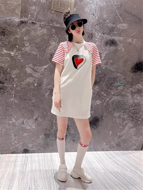 [Yu Han] round neck lady color matching dress 3278# hyy