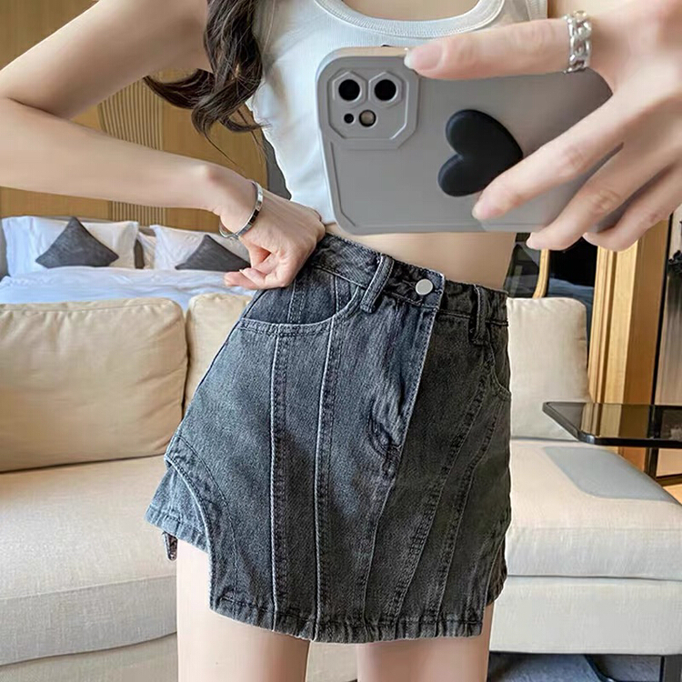 [Nancy] irregular skirt double layer design skirt pants 00096# WPL