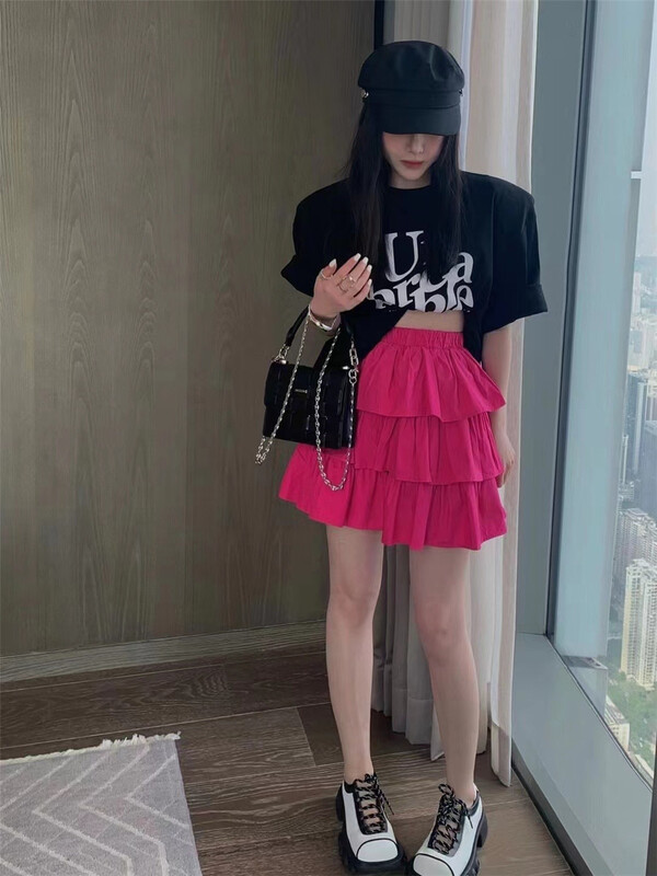 [my darling] Korean solid color pleated skirt 8085# WTT