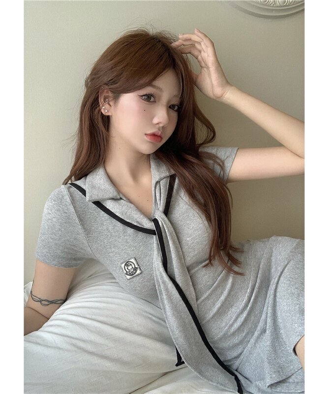 [millet +] college Style Sexy Hip Wrap fishtail dress (with scarf) 1025# WPL