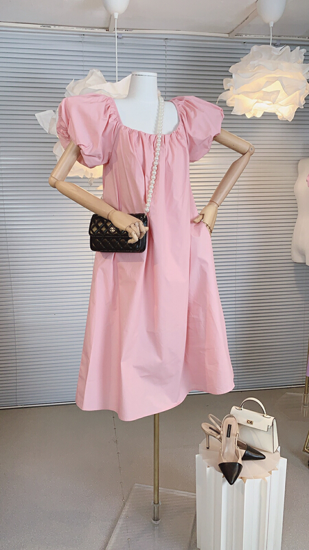 [ou zhengsha] bubble sleeve head crimp dress 18769# JJ