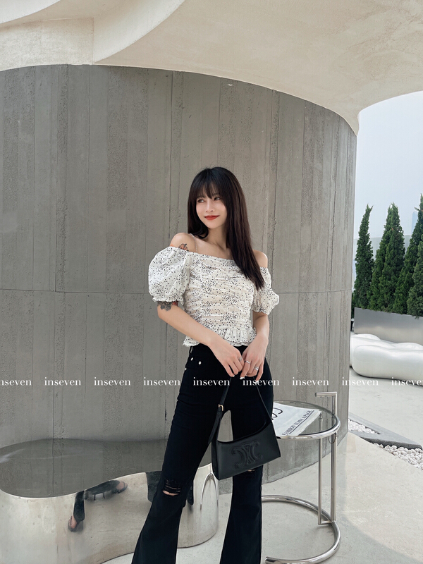 Original price 77.83! [inseven] one shoulder fashion bubble sleeve shirt 25158# ozq
