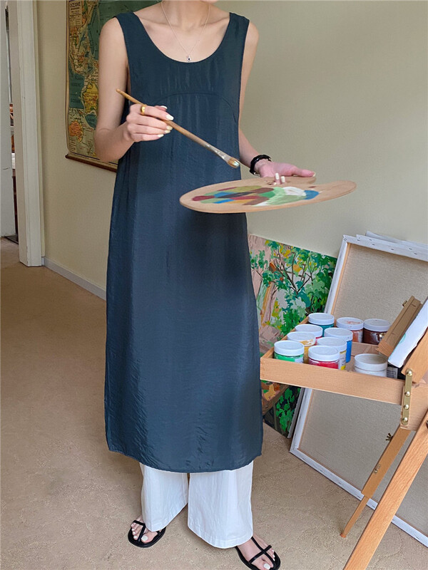 "IN BY IN" gentle temperament vest dress 0811# ZJY