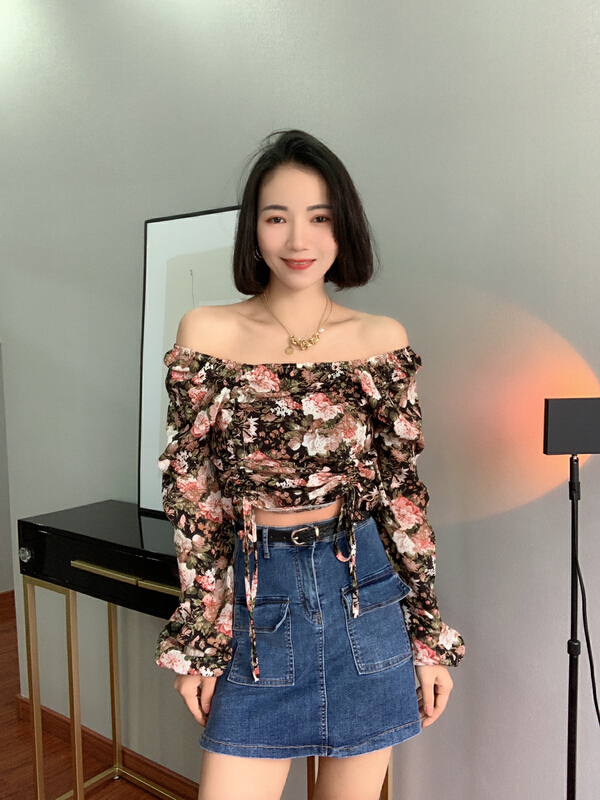 New year in early spring! [HH] Korean Style Floral Chiffon Blouse 2215y# LSL