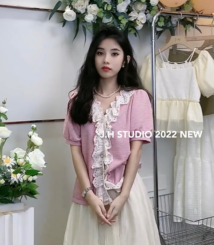 goods in stock! [JH] ear shaped fashion blouse + temperament slim skirt suit (excluding matching) 41380# PCZ