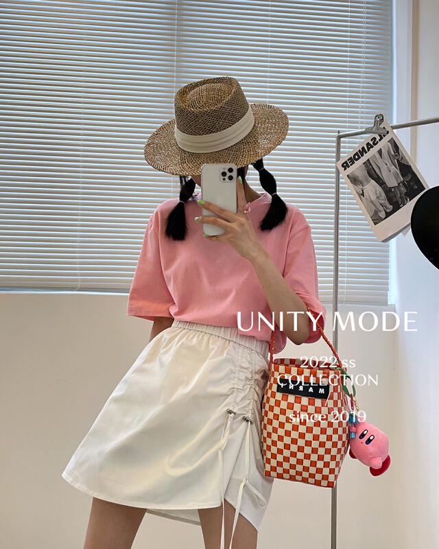 [unit] pleated high waist Korean skirt 6081-1# cqw