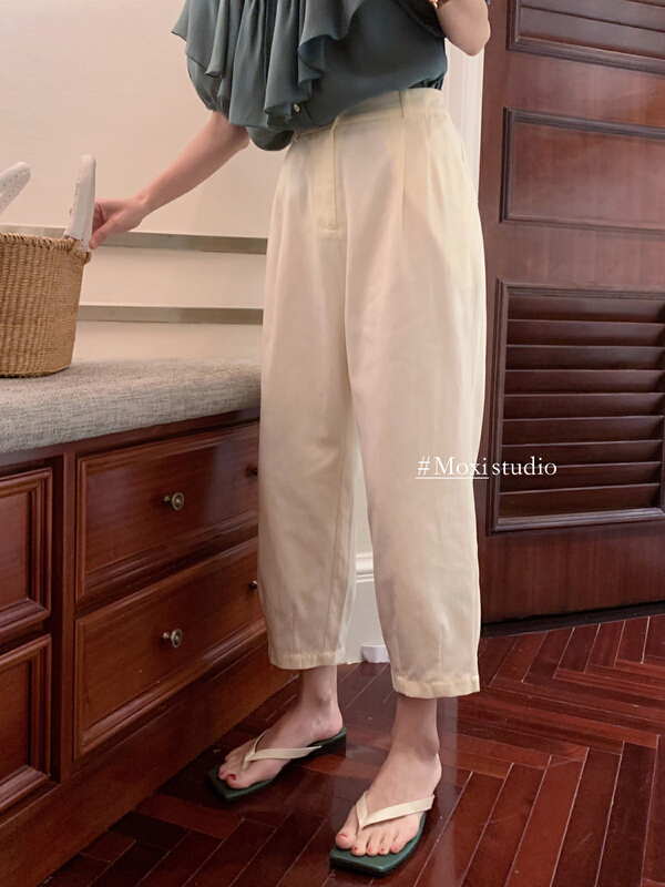 [Moxi] Korean version of versatile straight casual pants 56520# XJ