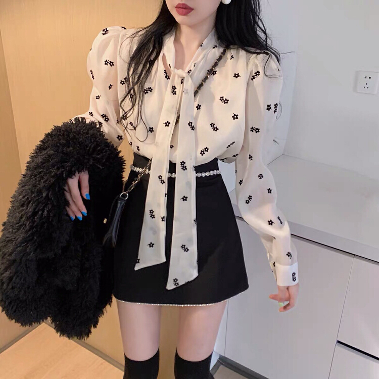 New in early summer! [Dan Ling] Korean heavy industry diamond inlaid high waist slim A-line skirt 0576# PCZ