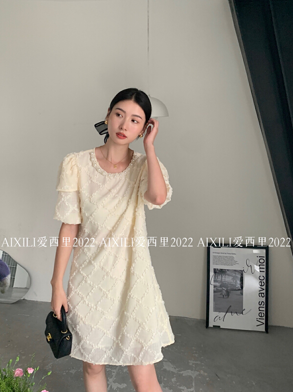 [aixili aisili] temperament fashion bubble sleeve dress 6628# WPL