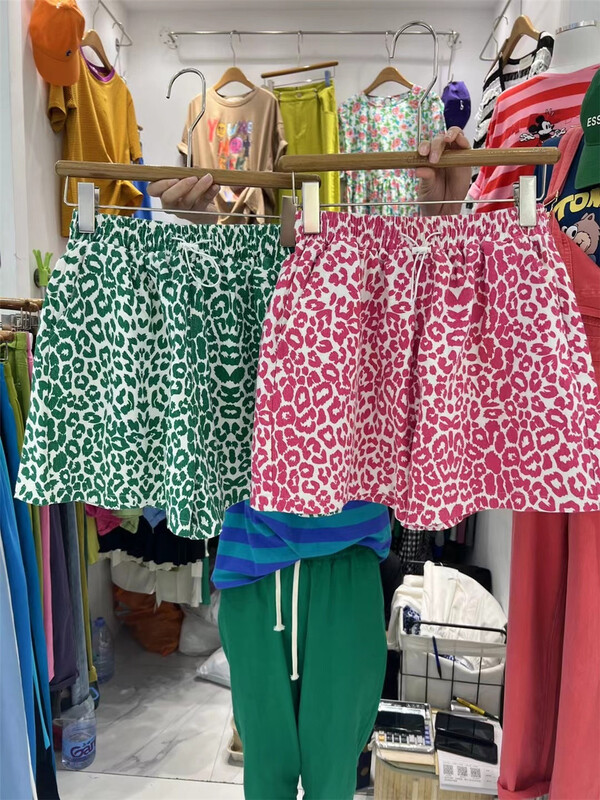 [Chen] personalized leopard elastic waist casual shorts ys1-6705# cqw