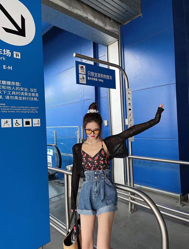 [ruru-clutching] Korean high waist denim shorts 2267# WPL