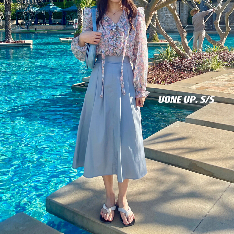 New year in early spring! [uone] simple, generous and versatile skirt 98203# LSL