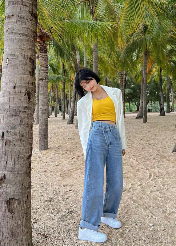 [JFT] straight wide leg versatile jeans 7505# CLS
