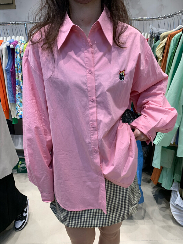 [trustme] Korean embroidery design loose shirt 66470# jhy