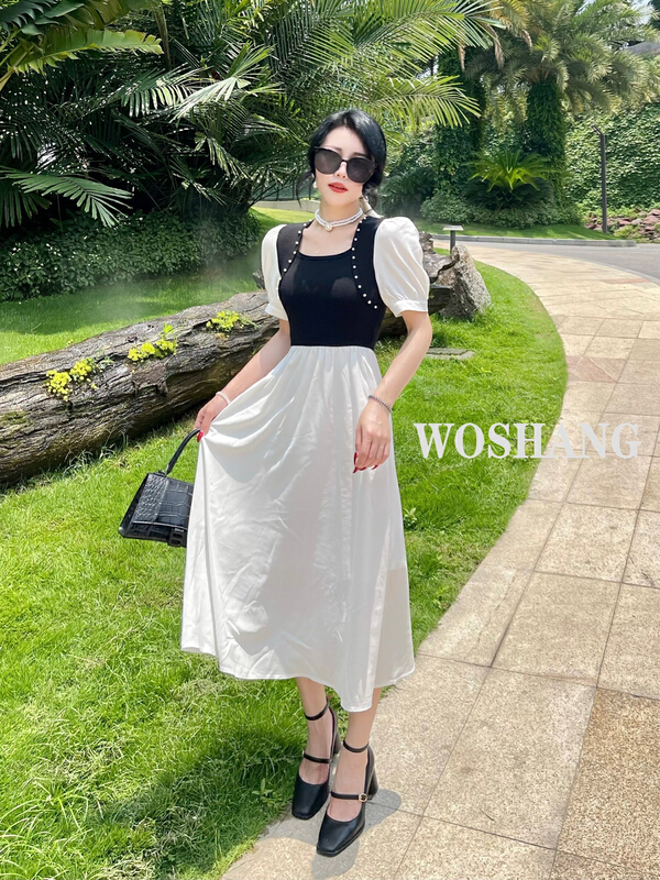 [woshang woshang] gentle lady Korean style dress 1286# XYJ