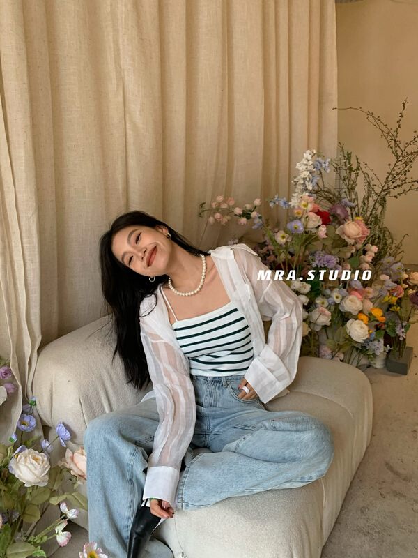 [MRA] Korean single breasted comfortable sunscreen shirt j2307# zxl