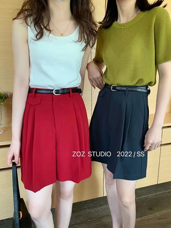 New in early summer! [ZOZ] Korean slim and versatile five point trousers (with belt) 022055# HBx