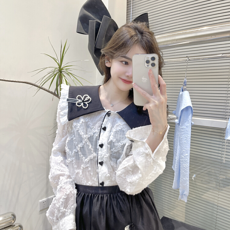 [Feimao Feimao] Korean fashion versatile shirt ym-8072# LSL