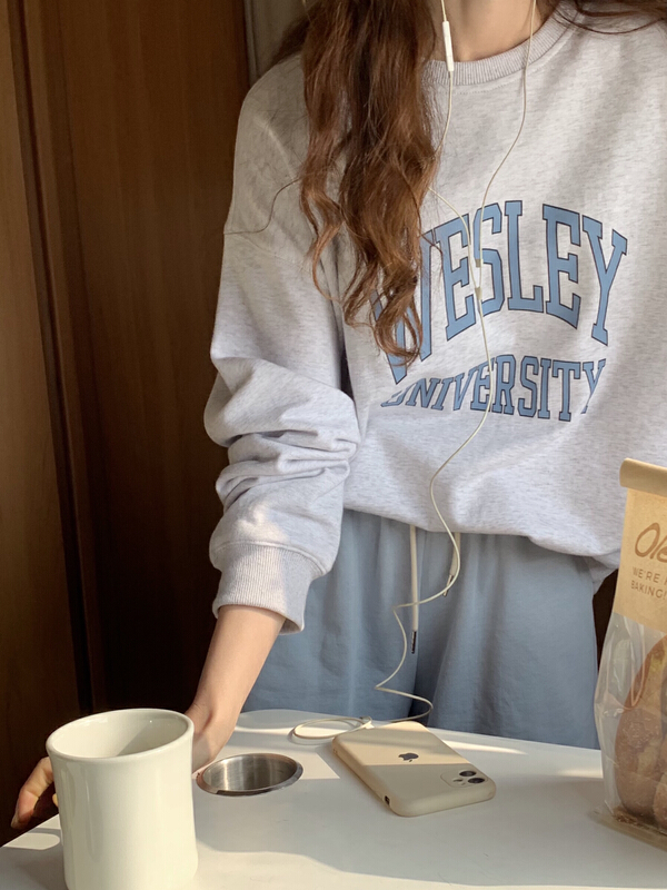 New year in early spring! [T.G] Korean loose letter printed sweater 16917# cqw