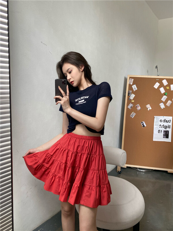 [modern 197] Korean version slim elastic waist skirt 0053# zyh