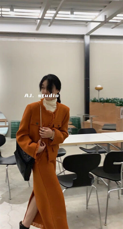 New year in early spring! [AJ. Studio] xiaoxiangfeng single breasted comfortable short coat (only for coat) 7186# ll