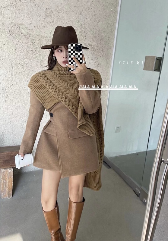 [ala] Korean foreign style personalized warm knitted shawl 8007# JJ