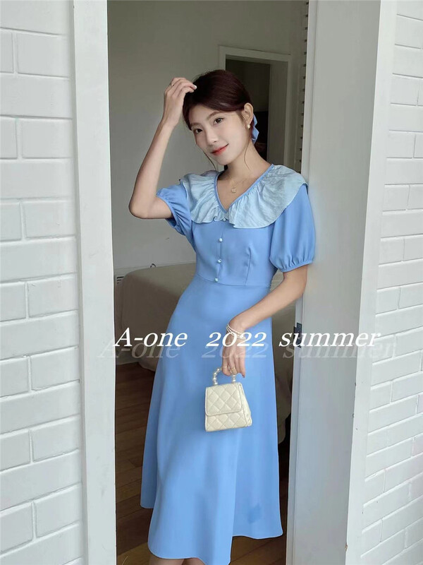 goods in stock! [A-One] Korean style Ruffle waist dress 22130# hjy