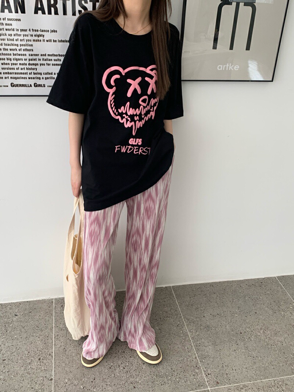 [timely rain] Han Feng ins versatile elastic waist design tie dyed casual pants (only casual pants) 42178# WPL