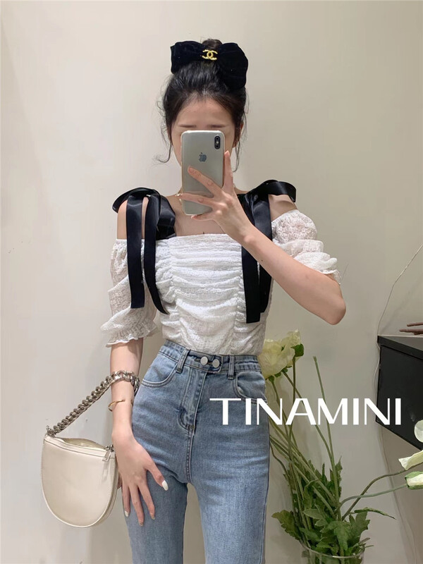 [tinamini] Korean Ladies' suspender shoulder shirt m6731# hjy