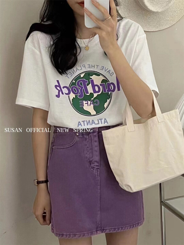 初夏新款!【SUSAN】小清新印花寬鬆減齡短袖T恤  Y677#  LSW