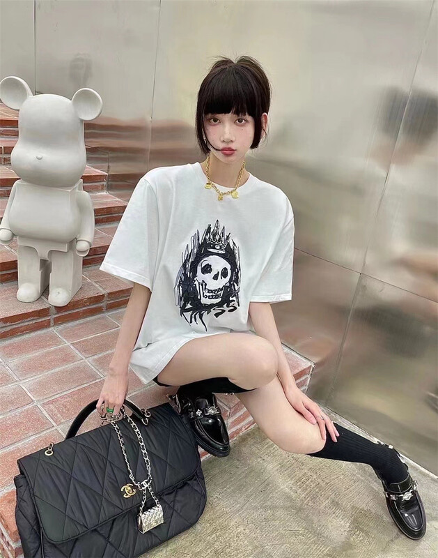 [big C studio] fashion print lazy short sleeve T-shirt ys1-1068# PCZ