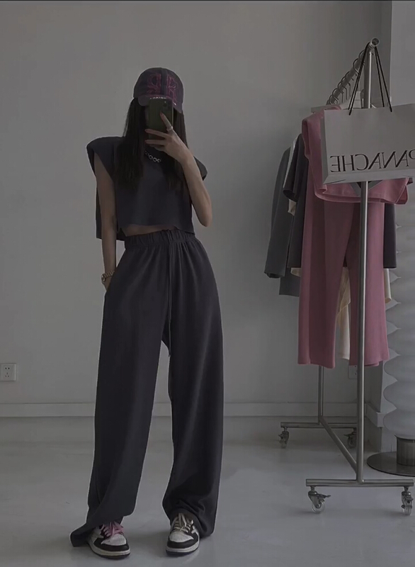 [RM. HH] simple and versatile Top + casual and comfortable Pants Set 2045# PCZ