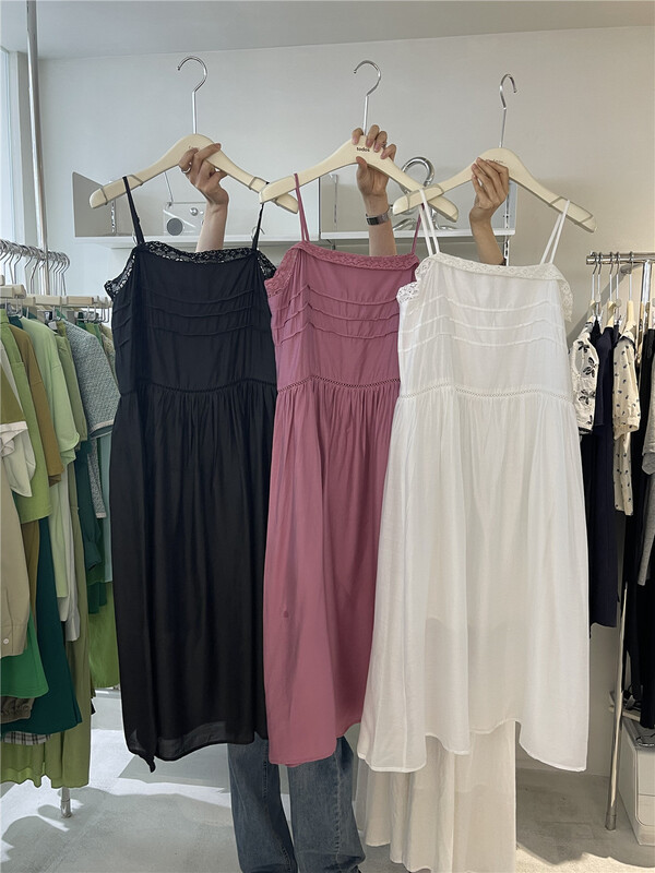 [emoni] Korean style puffy suspender dress 10909# CLS