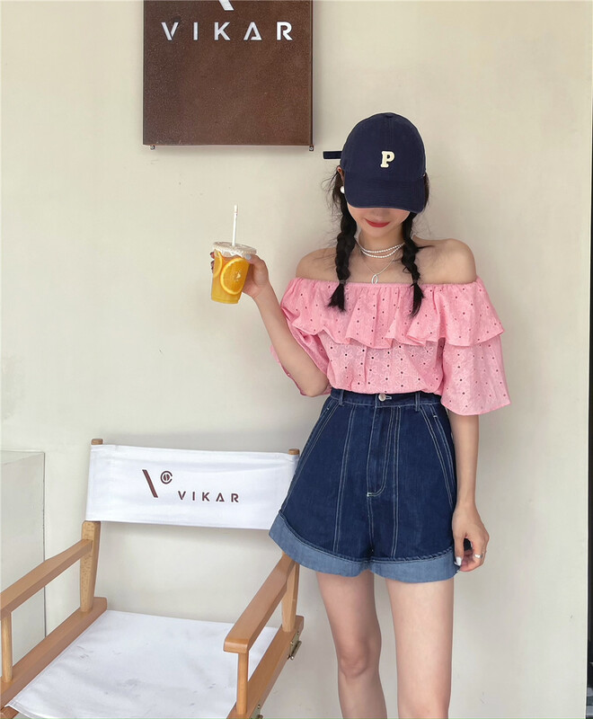 [m-canvas] Korean high waist thin denim shorts (only shorts) m6667# lwy