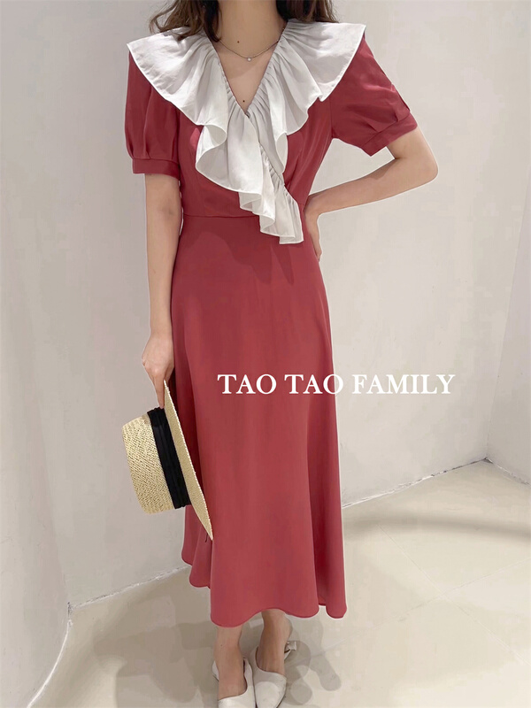 goods in stock! New in early summer! [Taotao family] French solid color versatile dress 3608# lwy