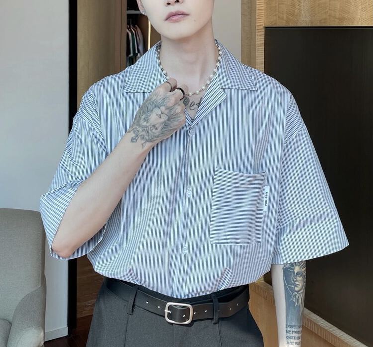 New year in early spring! [CGC] fashion loose striped shirt 1881# ZZL