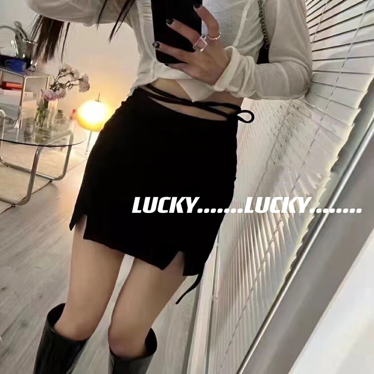 New in early summer! [lucky] slim design, niche slit skirt 1183# zxx