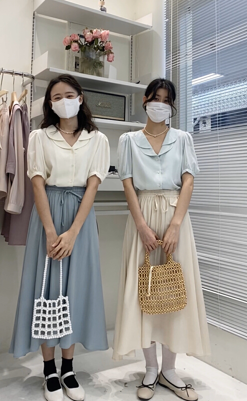 New in early summer! [c.hfeiyang] Korean high waist elastic waist drawstring skirt 6711# HBx