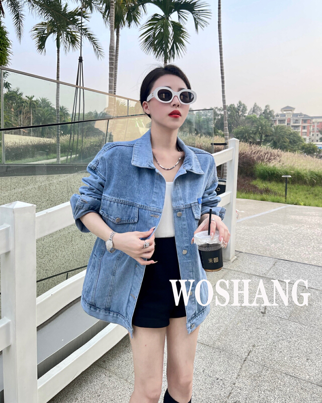 New year in early spring! [woshang] casual loose and versatile jacket denim jacket 1120# XYJ